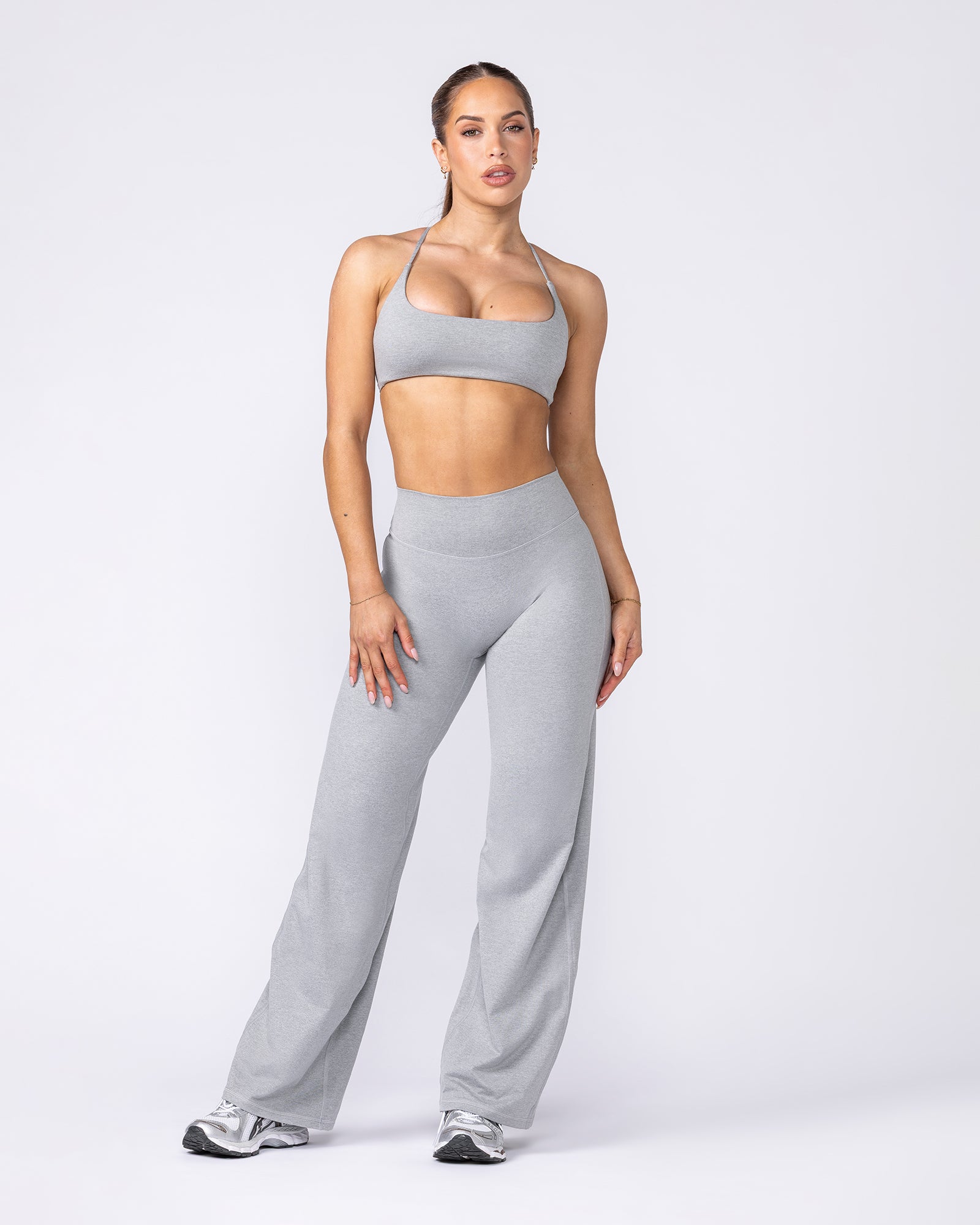 Muscle Nation Leggings Cloud Straight Leg Leggings Regular - Light Grey Marl
