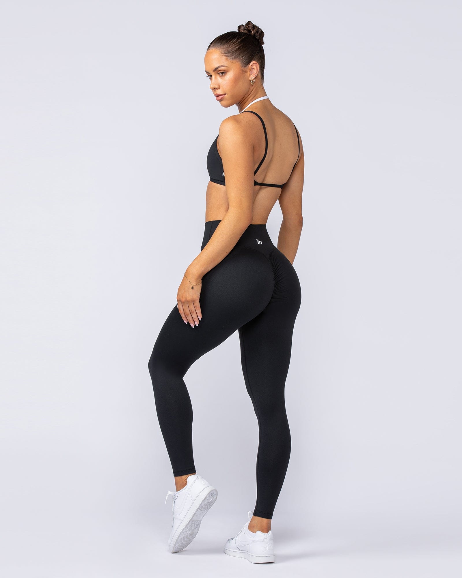 Muscle Nation Leggings Instinct Scrunch Ankle Length Leggings - Black