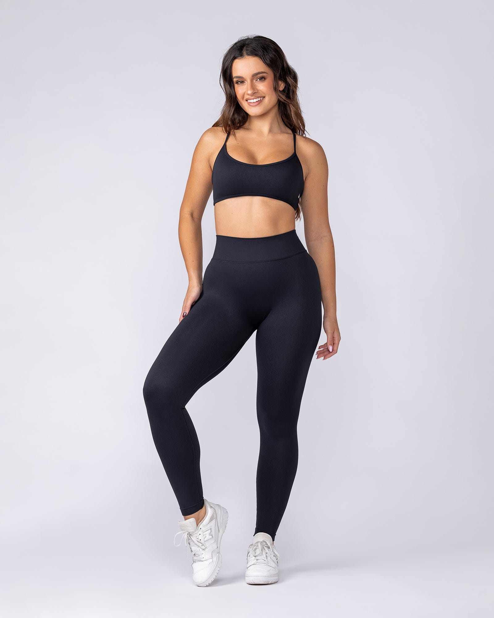 Muscle Nation Leggings Sculpt Seamless Ankle Length Leggings - Black