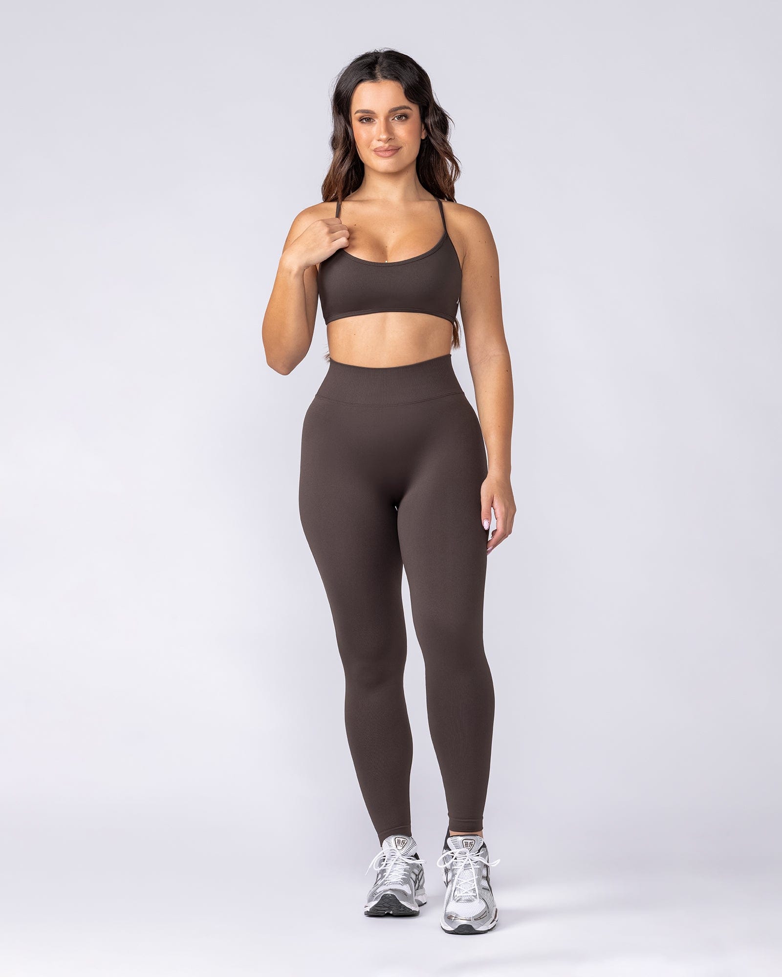 Muscle Nation Leggings Sculpt Seamless Ankle Length Leggings - Cocoa