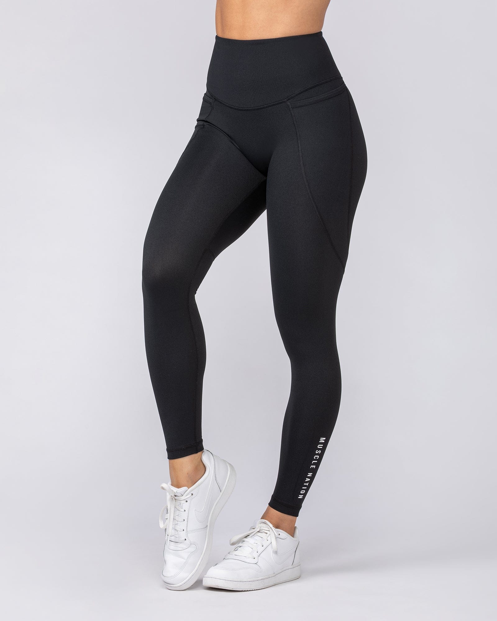 Muscle Nation Leggings Signature Boost Pocket Ankle Length Leggings - Black