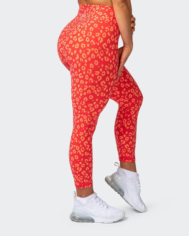 Muscle Nation Leggings Signature Scrunch 7/8 Leggings - Vibrant Cheetah Print