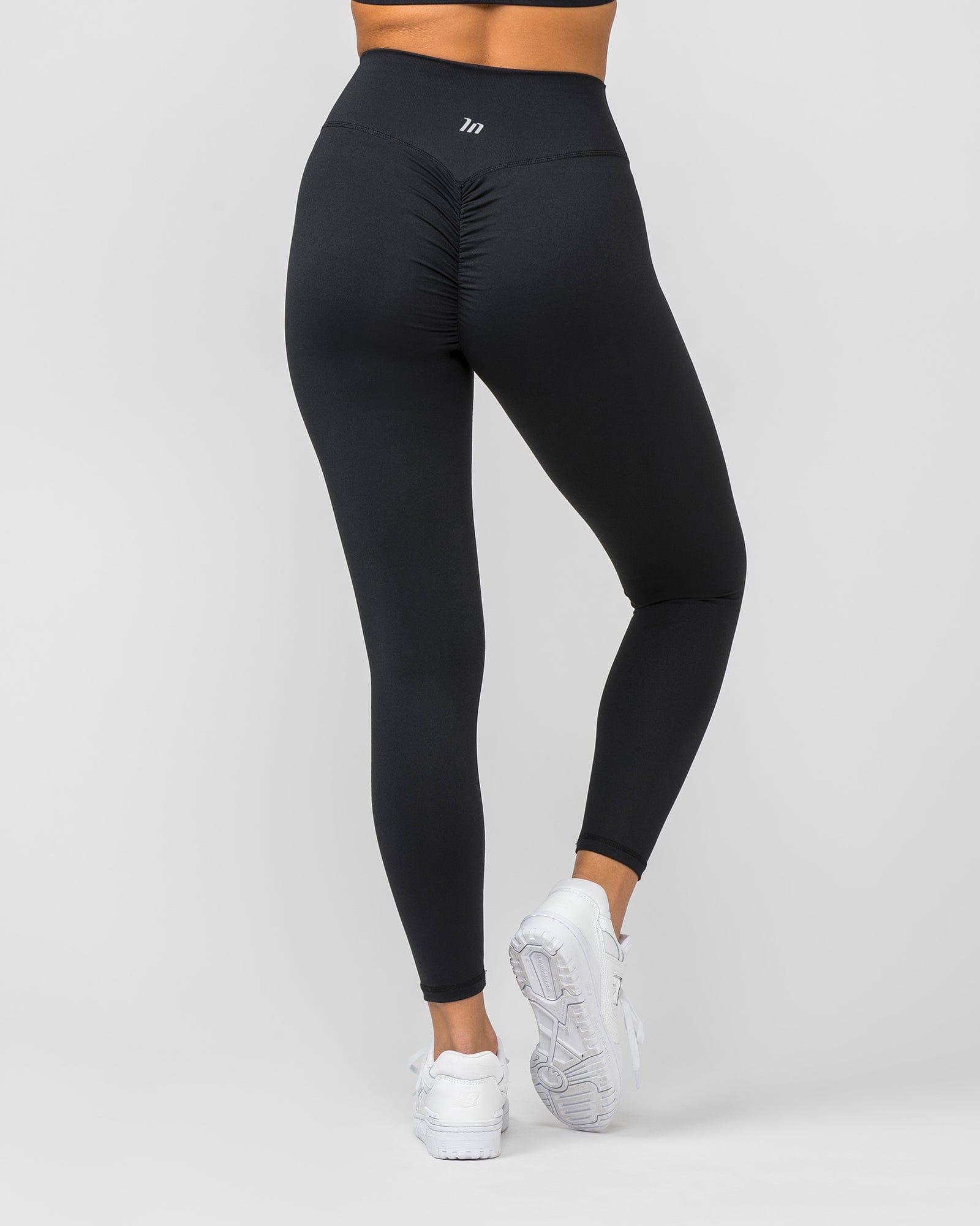 Muscle Nation Leggings Signature Scrunch Ankle Length Leggings - Black