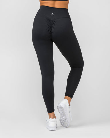 Muscle Nation Leggings Signature Scrunch Ankle Length Leggings - Black