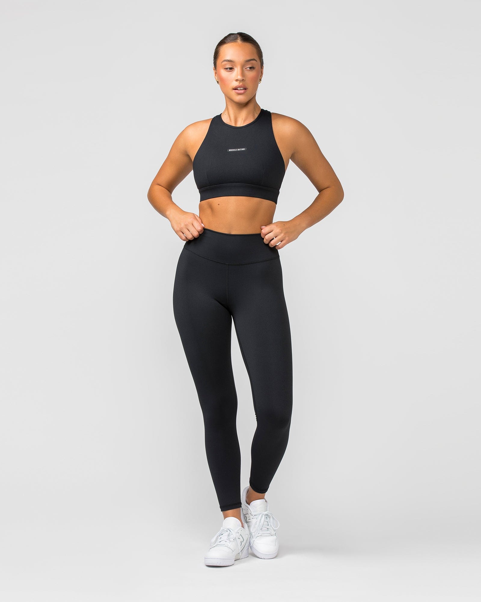 Muscle Nation Leggings Signature Scrunch Ankle Length Leggings - Black
