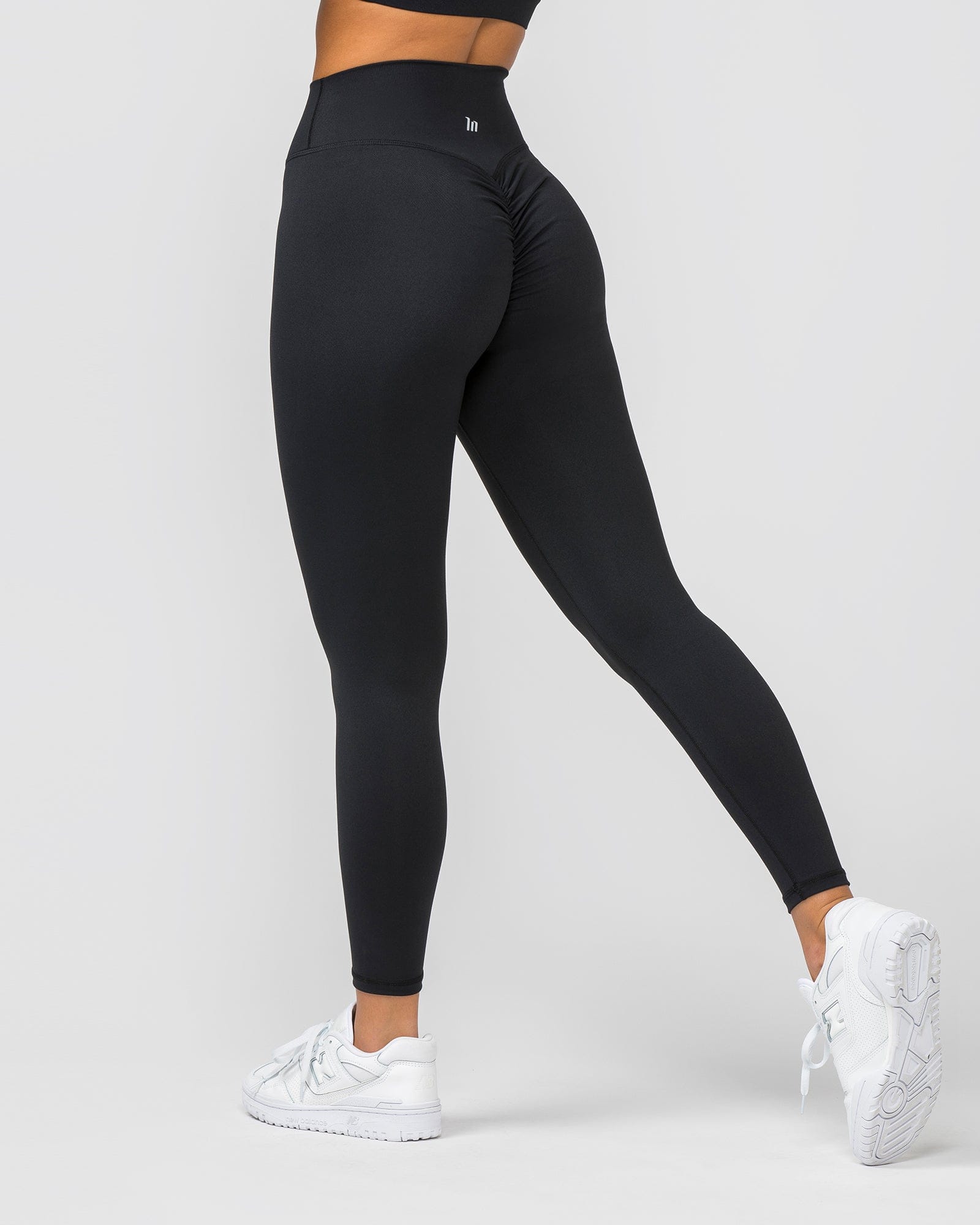 Muscle Nation Leggings Signature Scrunch Ankle Length Leggings - Black