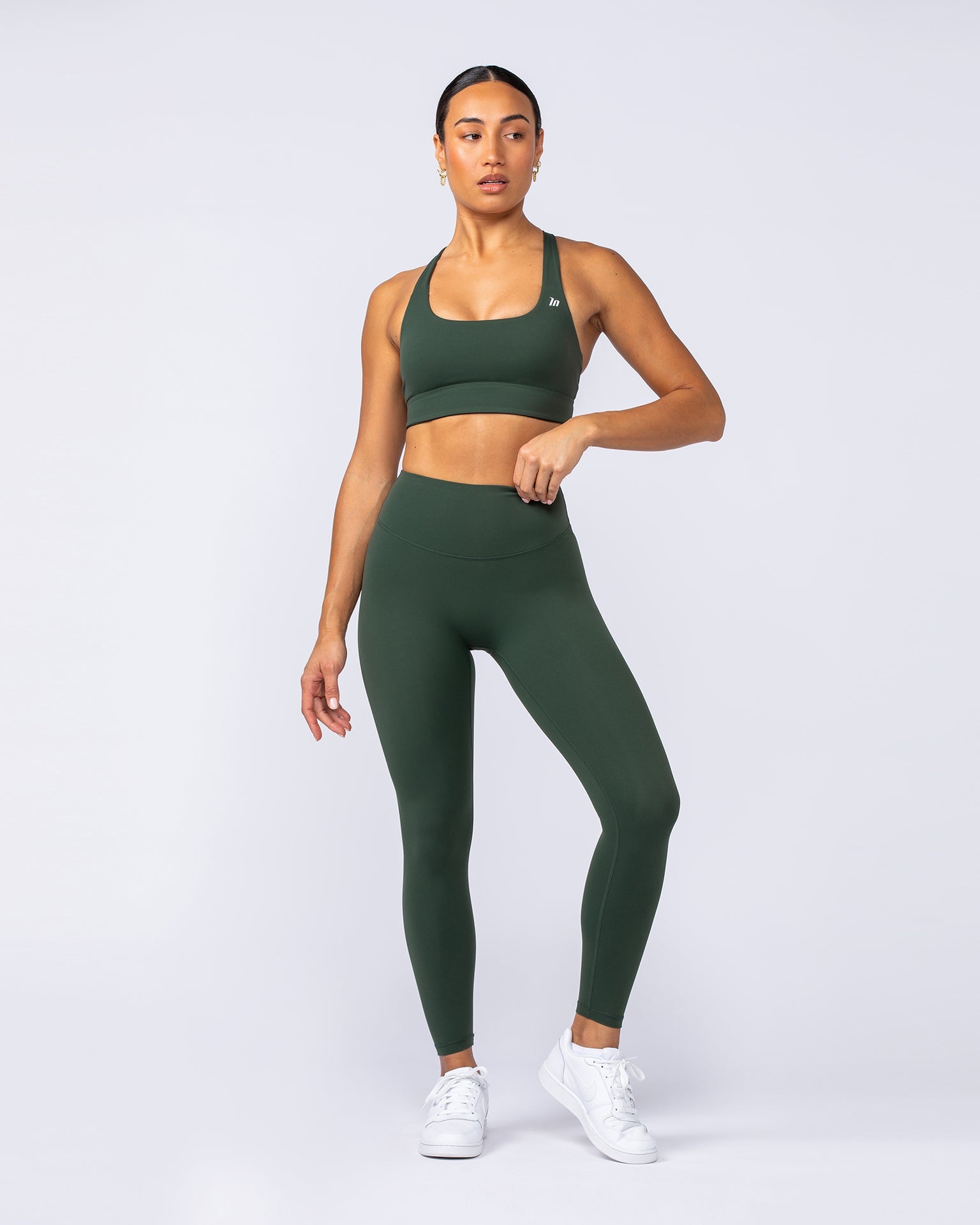 Muscle Nation Leggings Ultra Aura Ankle Length Leggings - Dark Olive