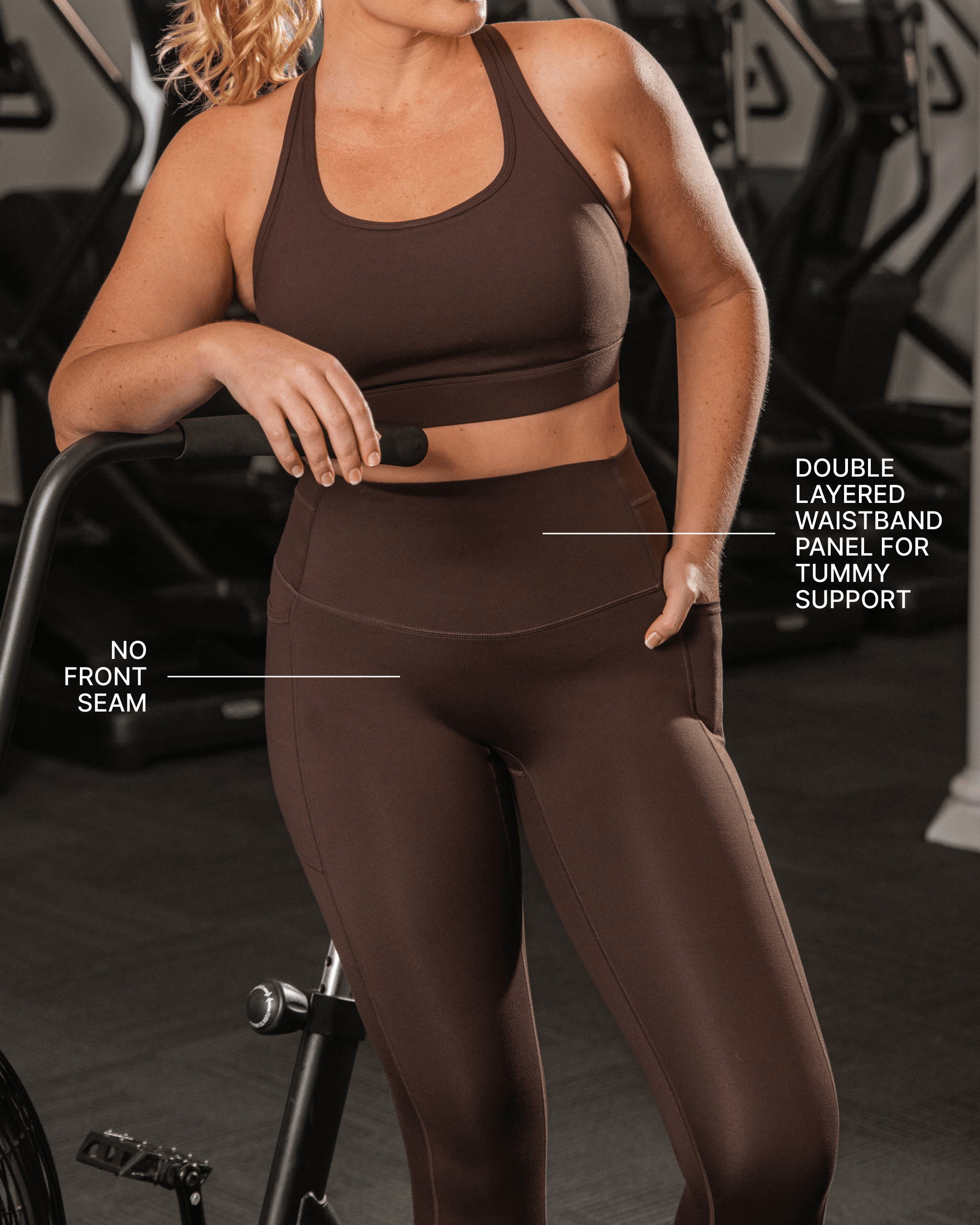 Muscle Nation Leggings Unrivalled Everyday Pocket Ankle Leggings - Cocoa