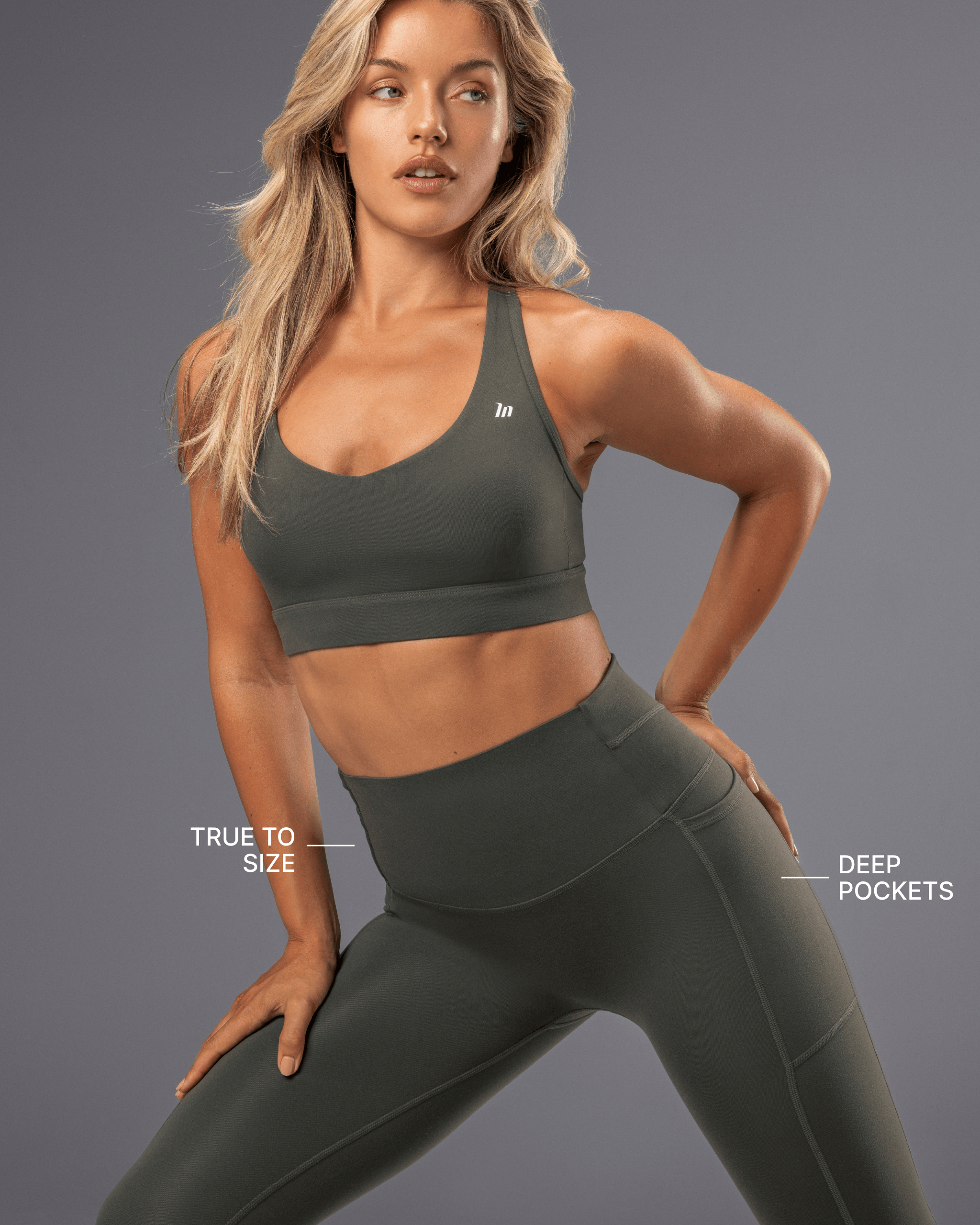 Muscle Nation Leggings Unrivalled Everyday Pocket Ankle Leggings - Eucalyptus