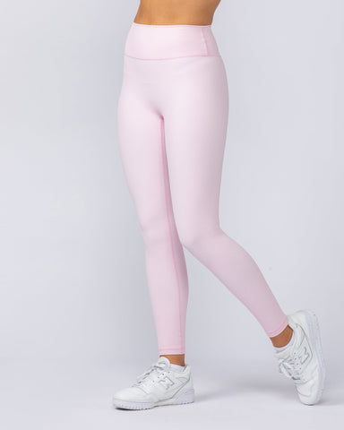 Muscle Nation Leggings Zero Rise Rib Ankle Length Leggings - Baby Pink