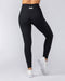 Muscle Nation Leggings Zero Rise Rib Ankle Length Leggings - Black (Silicone Logo)