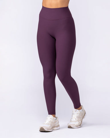 Muscle Nation Leggings Zero Rise Rib Ankle Length Leggings - Cranberry