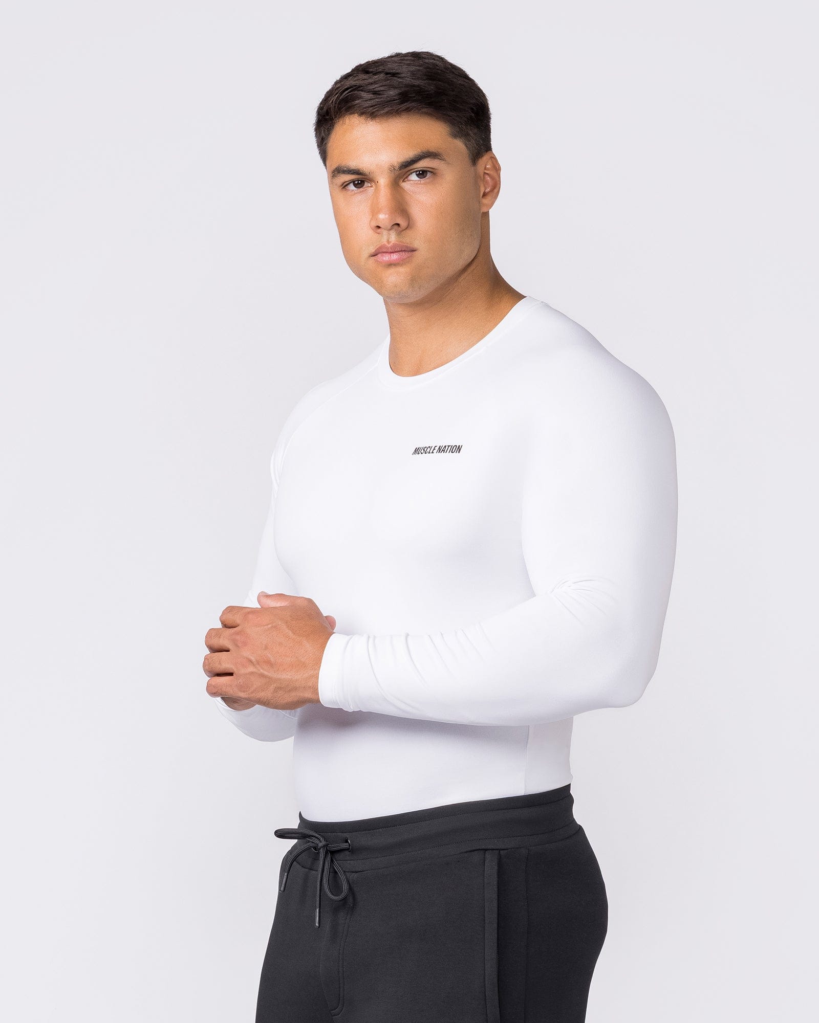 Muscle Nation Long Sleeve T-Shirts Apex Long Sleeve Tee - White