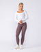 Muscle Nation Long Sleeve T-Shirts Balance Long Sleeve Rib Top - Light Grey Marl