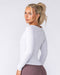 Muscle Nation Long Sleeve T-Shirts Balance Long Sleeve Rib Top - Light Grey Marl