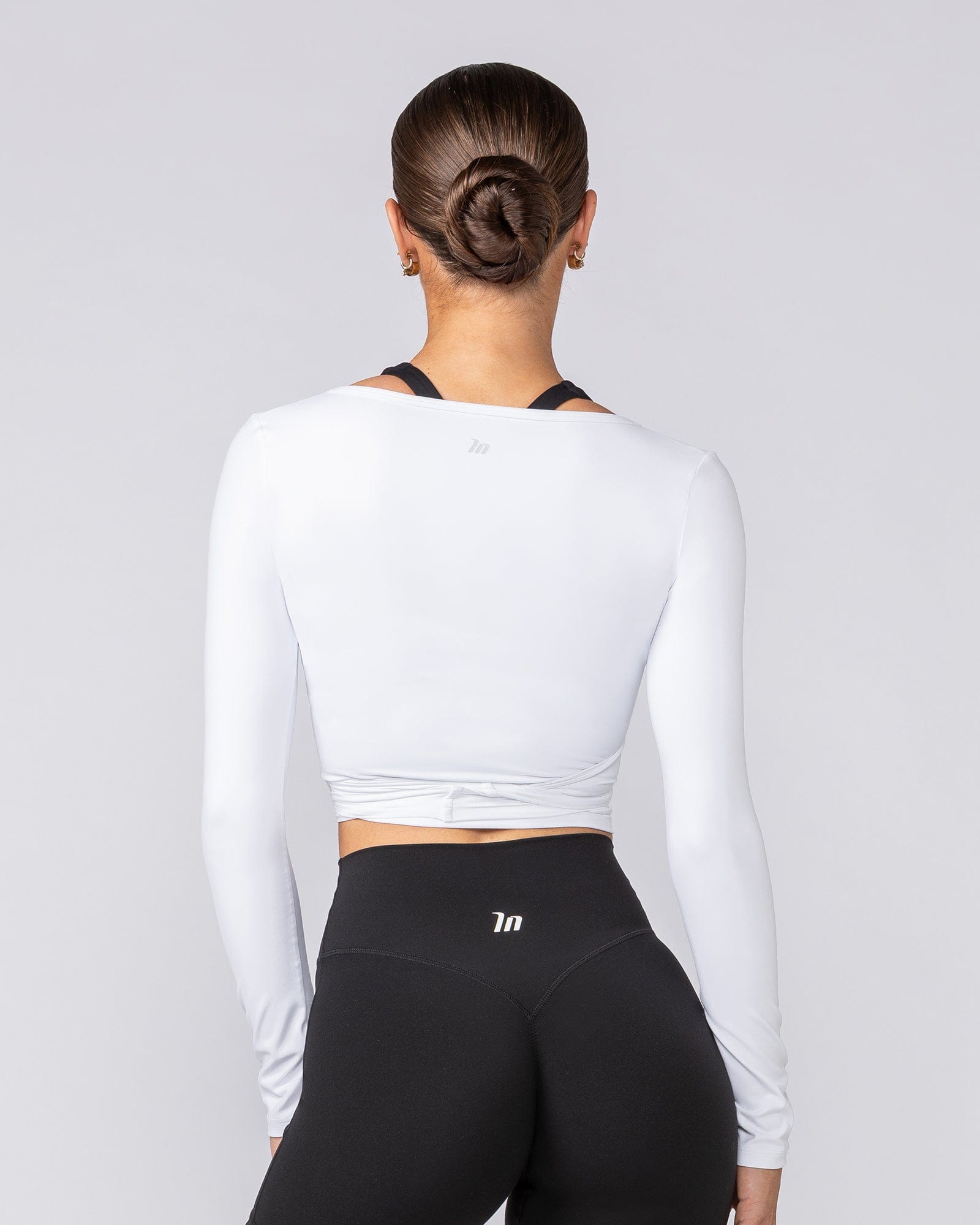 Muscle Nation Long Sleeve T-Shirts Bliss Wrap Top - White