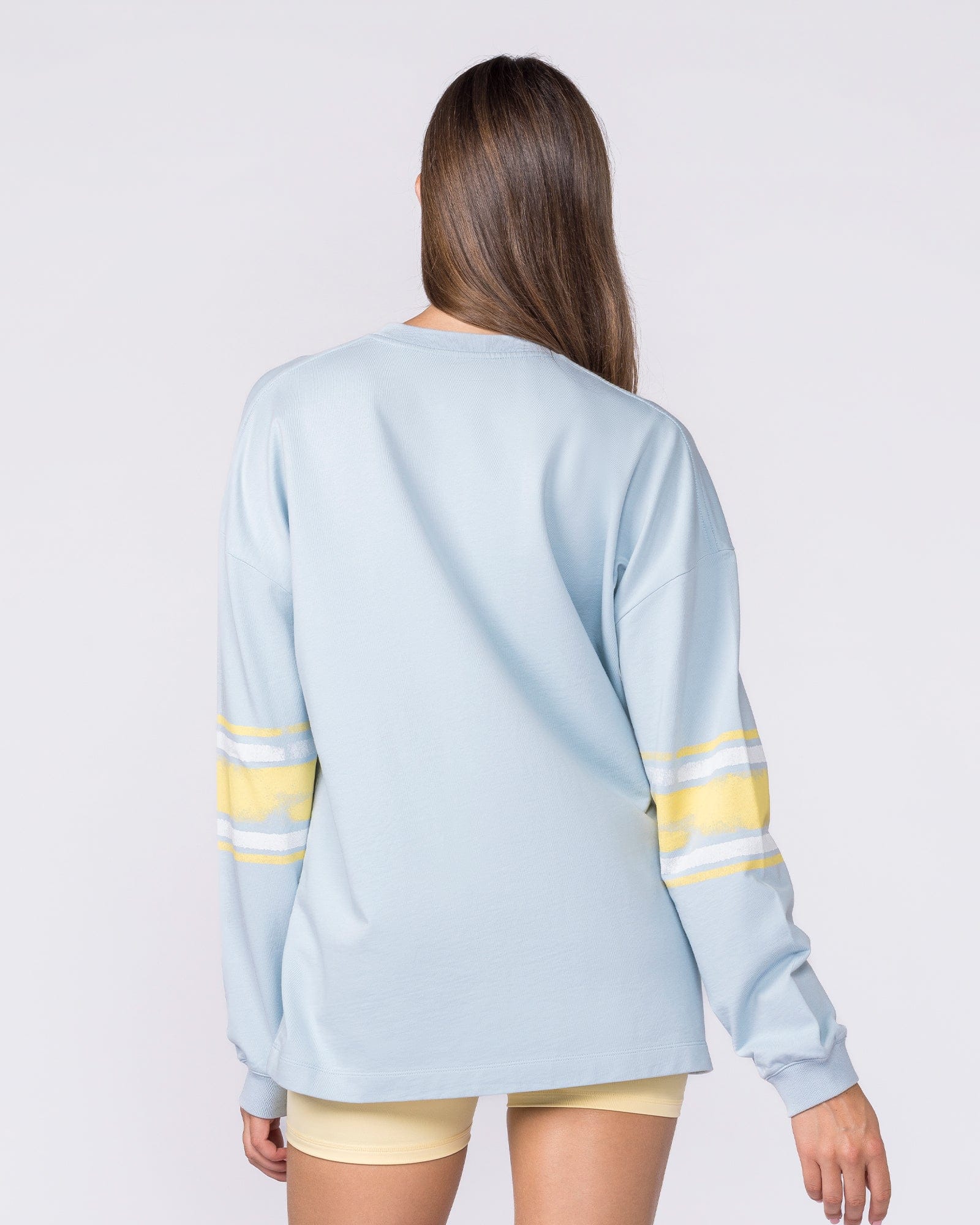Muscle Nation Long Sleeve T-Shirts Numero Loopback Oversized Long Sleeve Top - Blue Bell