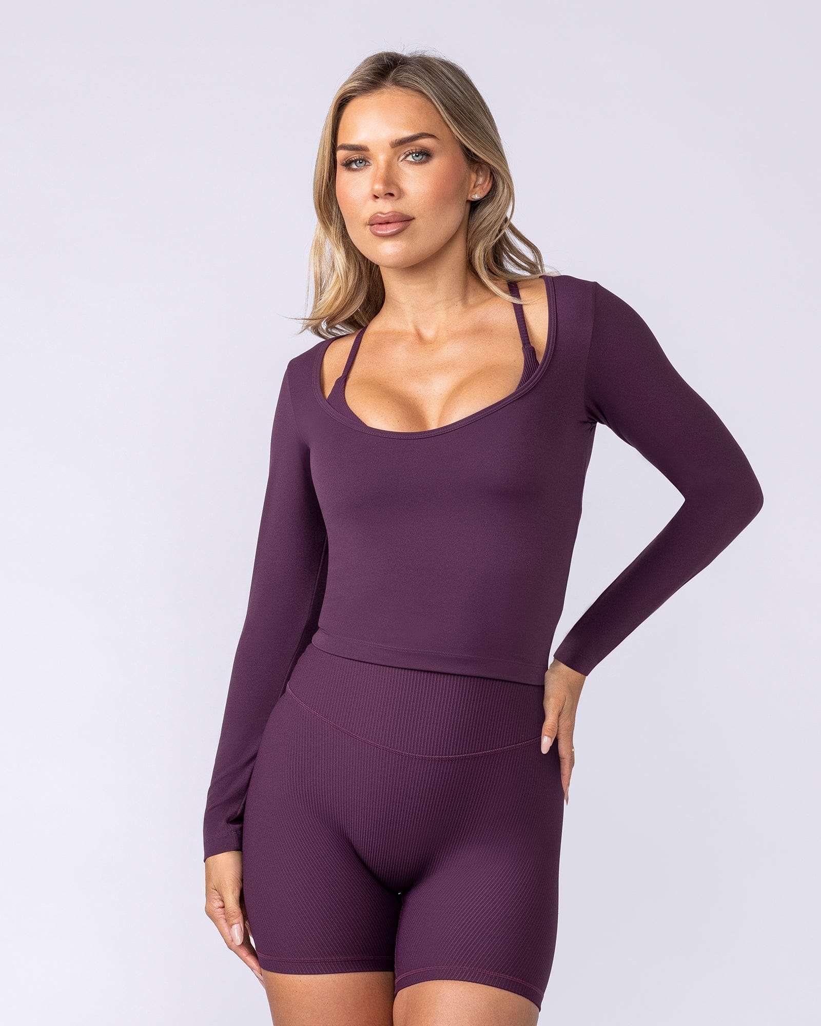 Muscle Nation Long Sleeve T-Shirts Tempo Long Sleeve Top - Cranberry