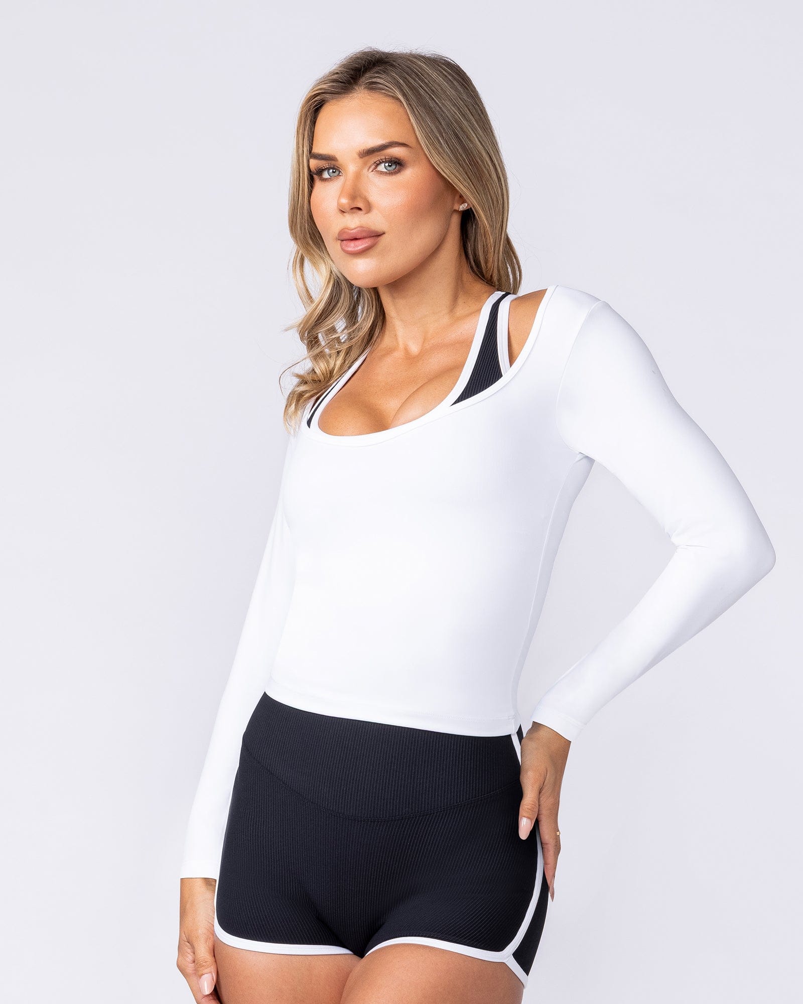 Muscle Nation Long Sleeve T-Shirts Tempo Long Sleeve Top - White