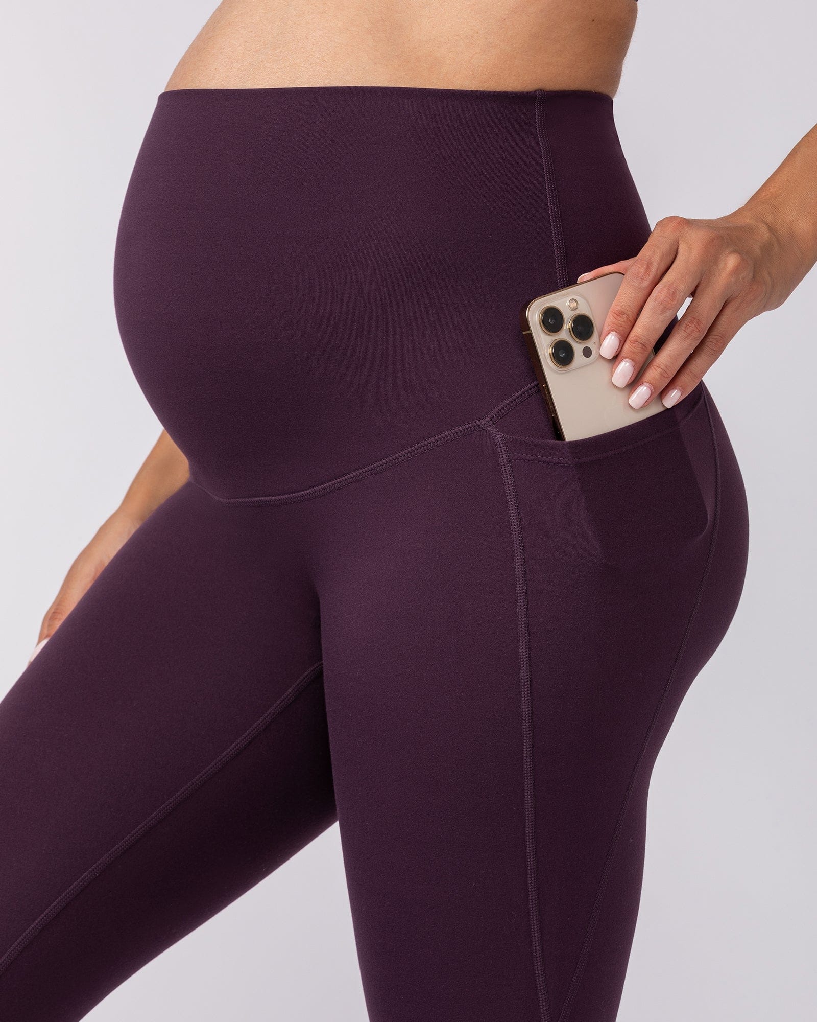 Muscle Nation Maternity Maternity Everyday Pocket Leggings - Midnight Plum