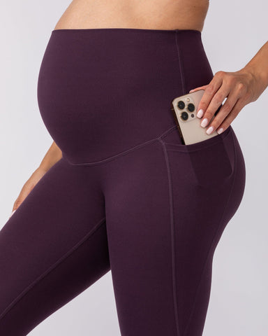 Muscle Nation Maternity Maternity Everyday Pocket Leggings - Midnight Plum