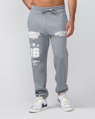 Muscle Nation Men's Track Pants Lifting Trackies - Jet Grey