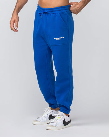 Muscle Nation Men's Track Pants Worldwide Trackies - Bondi Blue