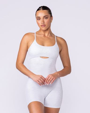 Muscle Nation One Piece Afterglow Everyday One Piece - White Grey Marl