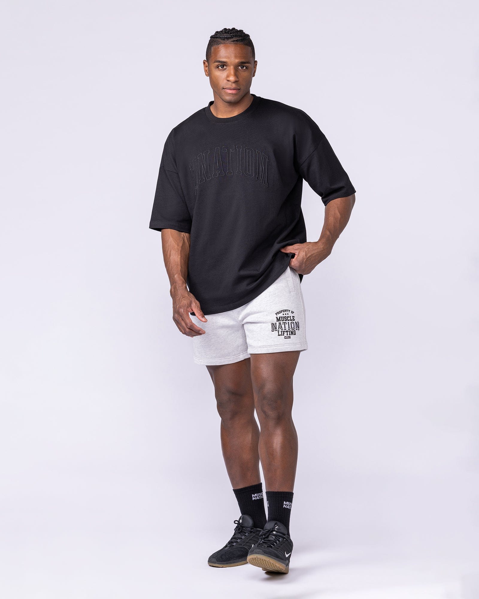 Muscle Nation Shorts Archives Sweat 5" Shorts - Snow Grey Marl