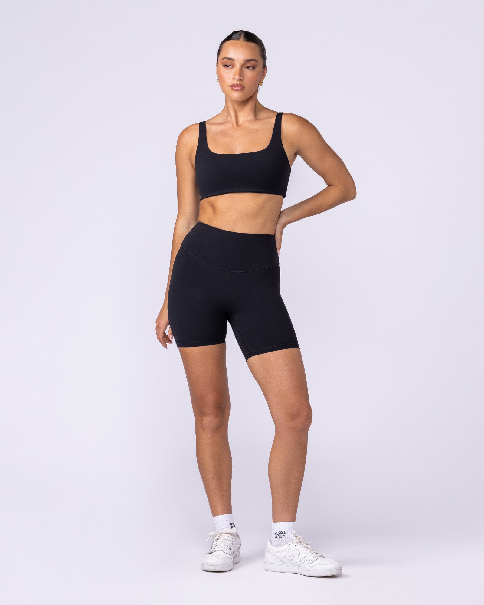 Muscle Nation Shorts Aura Back Pocket Bike Shorts - Black