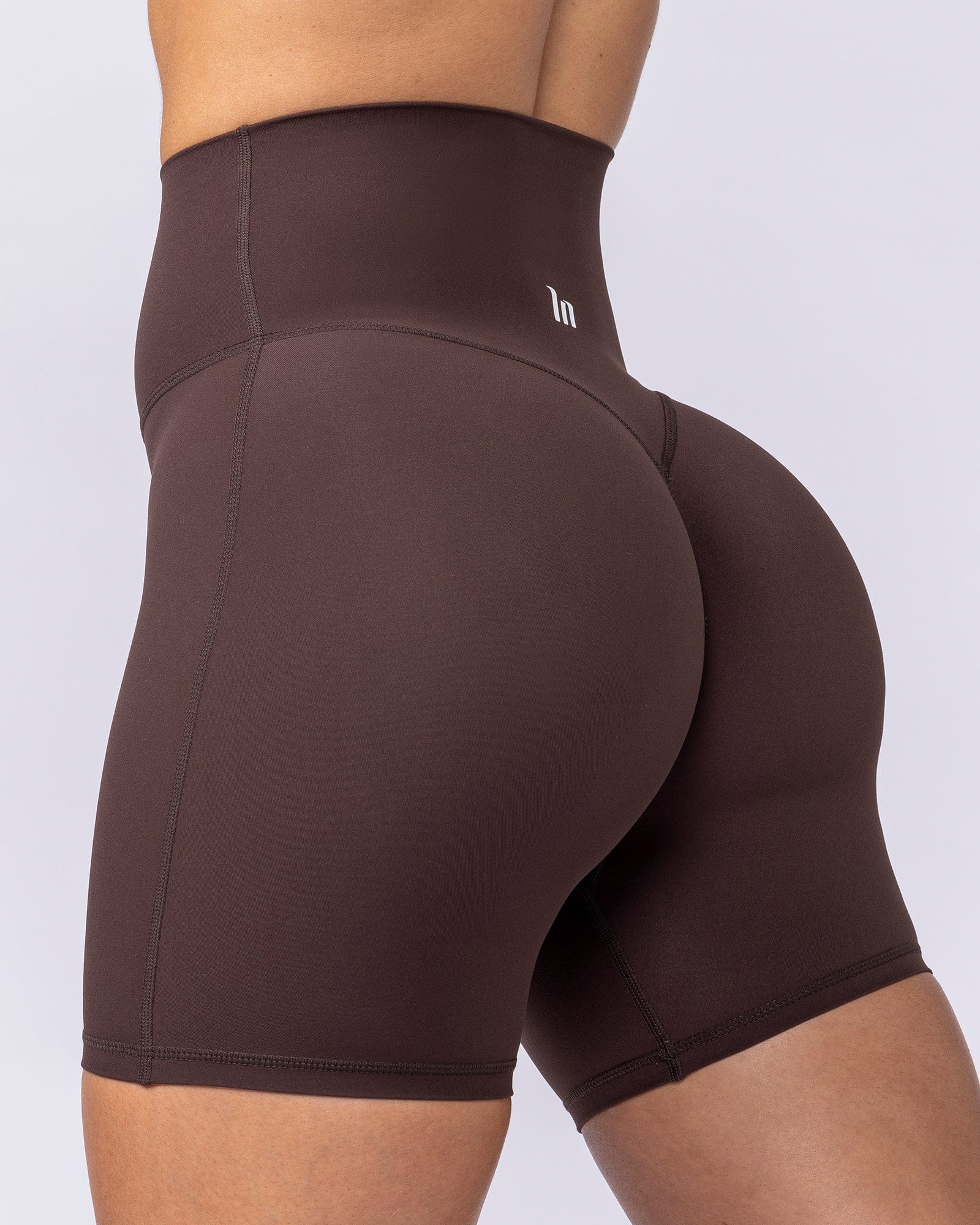 Muscle Nation Shorts Aura Peachy High Invisible Scrunch Bike Shorts - Cocoa