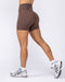 Muscle Nation Shorts Aura Peachy High Invisible Scrunch Midway Shorts - Chestnut