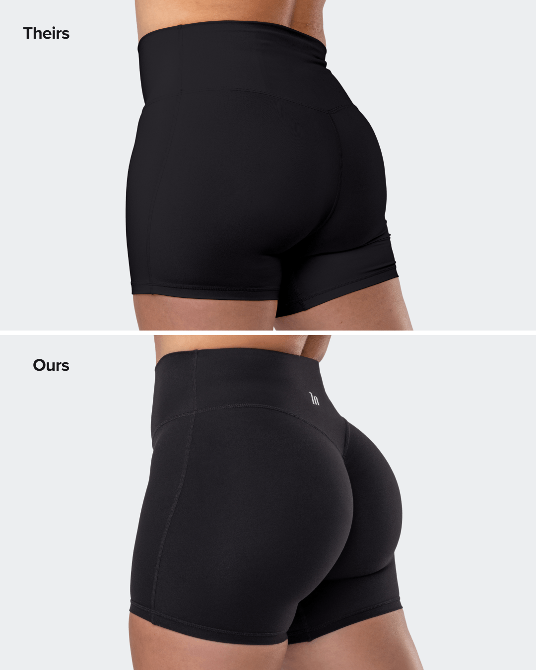 Muscle Nation Shorts Aura Peachy Invisible Scrunch Midway Shorts - Black