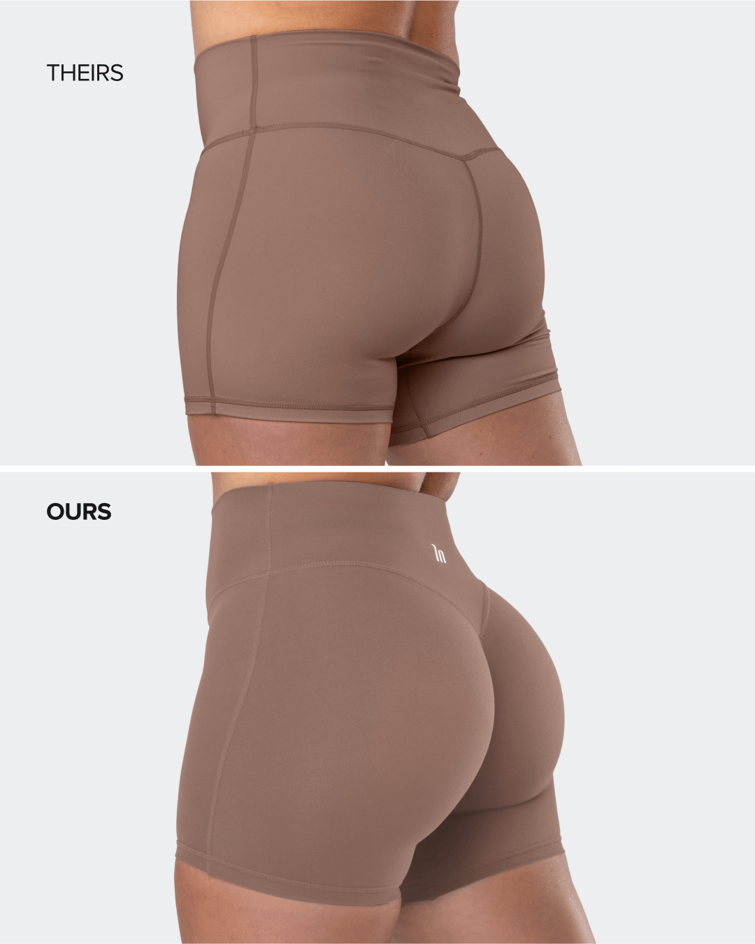 Muscle Nation Shorts Aura Peachy Invisible Scrunch Midway Shorts - Cookie