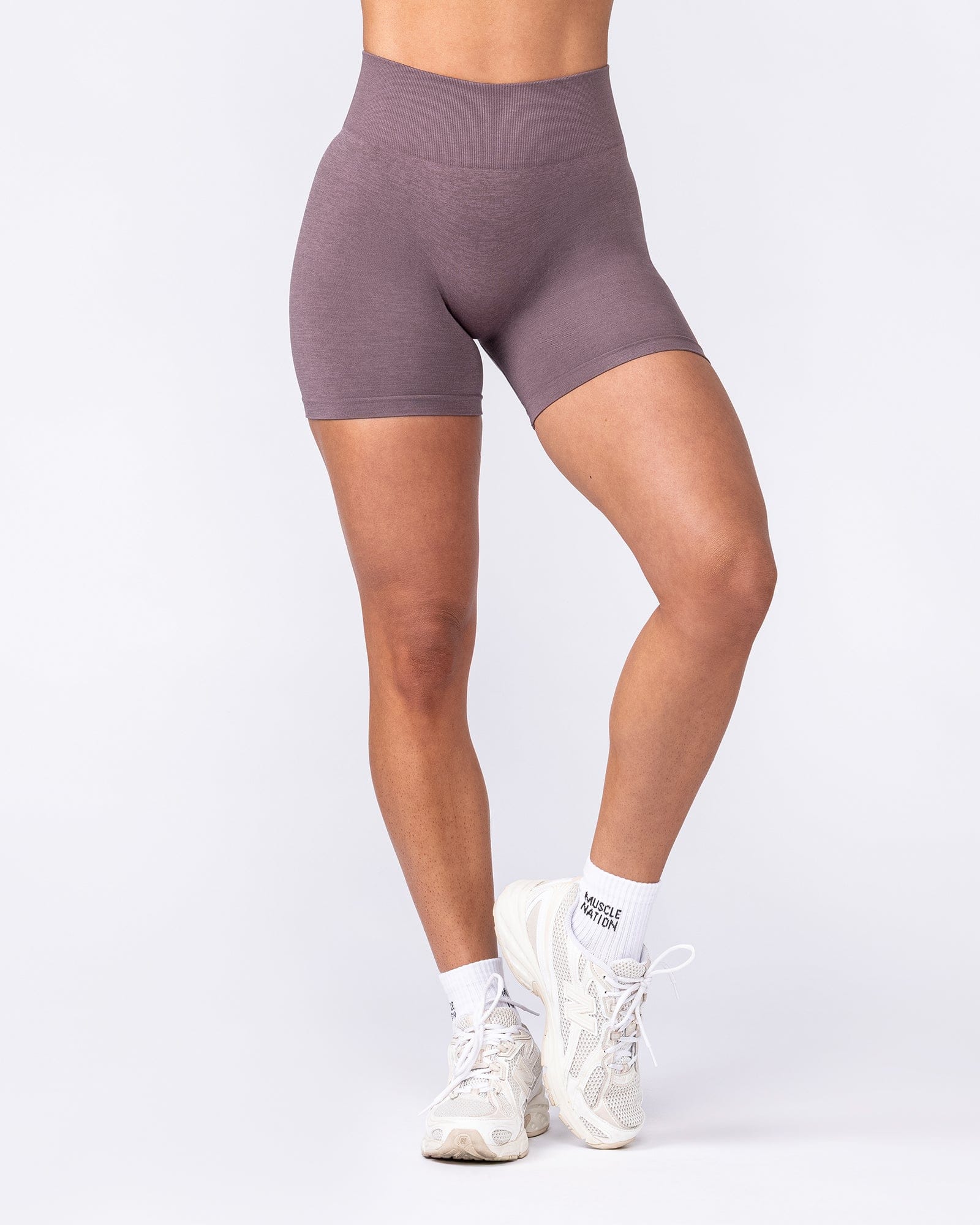 Muscle Nation Shorts Bare Seamless Bike Shorts - Umber Marl