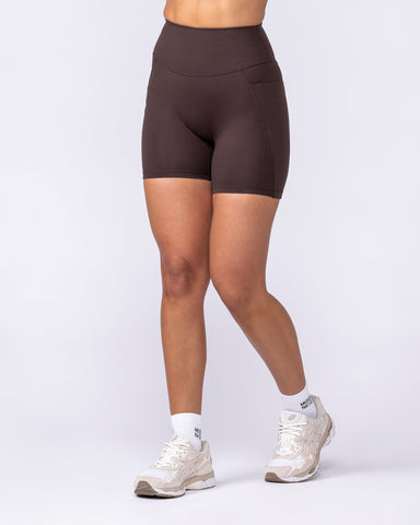Muscle Nation Shorts Booty Shaper Pocket Bike Shorts - Cocoa