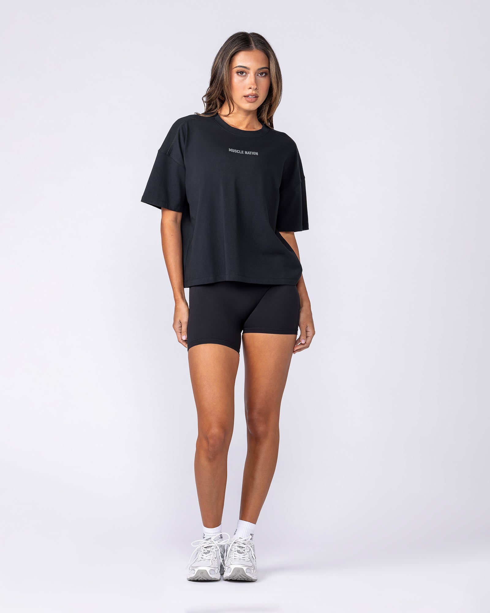 Muscle Nation Shorts Classic Boxy Tee - Black