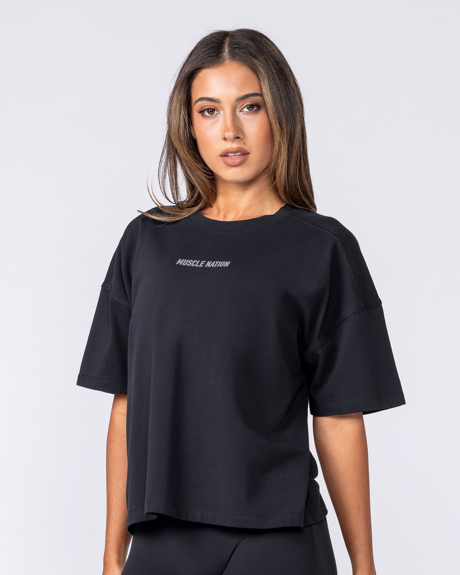 Muscle Nation Shorts Classic Boxy Tee - Black