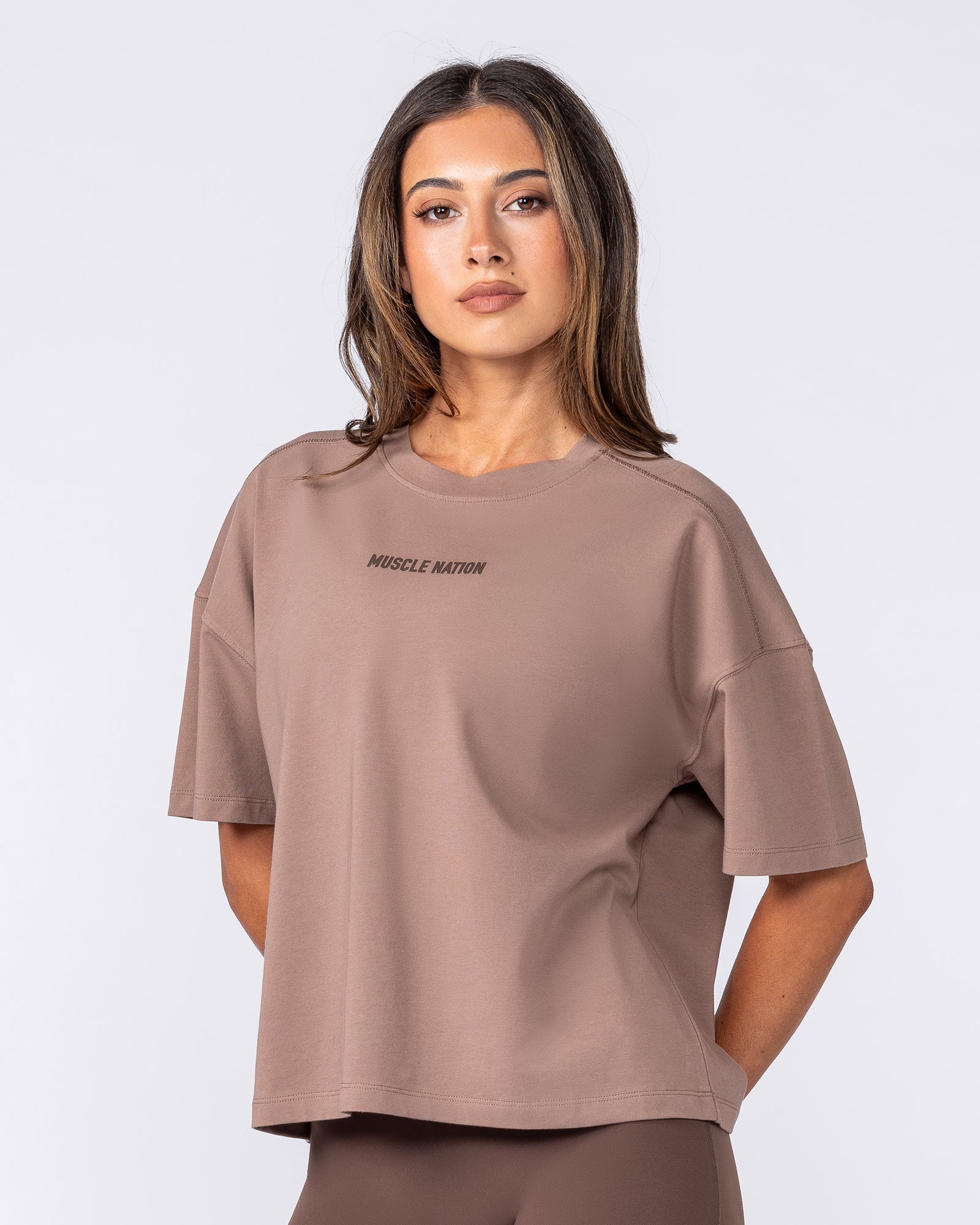 Muscle Nation Shorts Classic Boxy Tee - Cookie