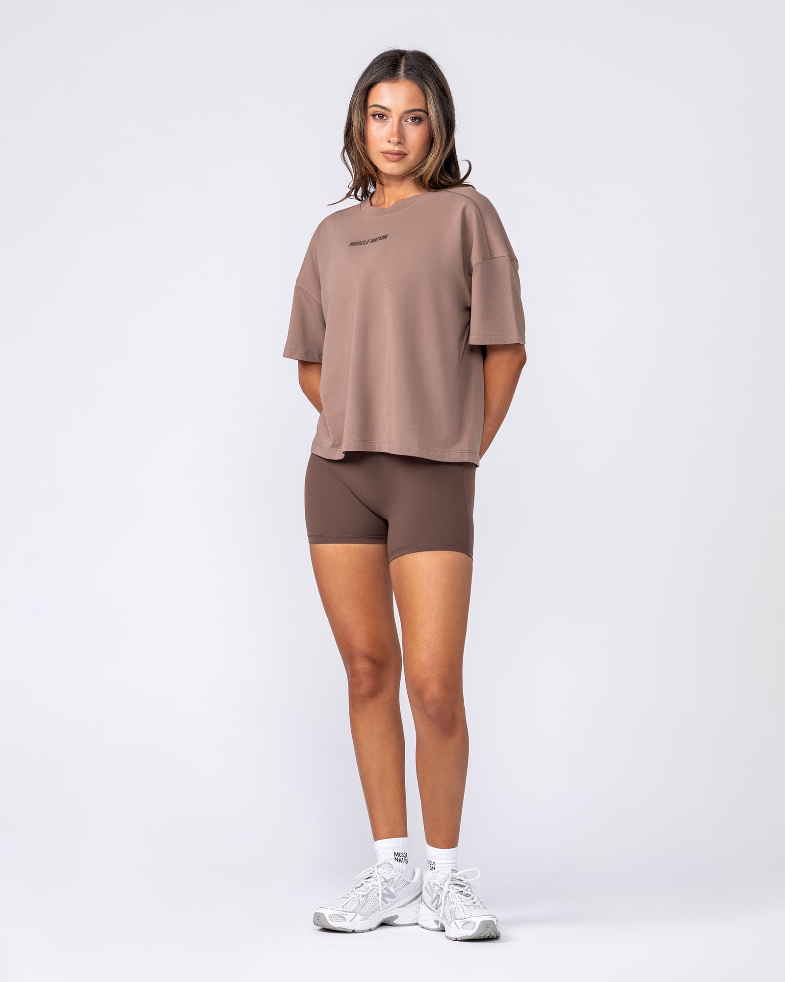 Muscle Nation Shorts Classic Boxy Tee - Cookie