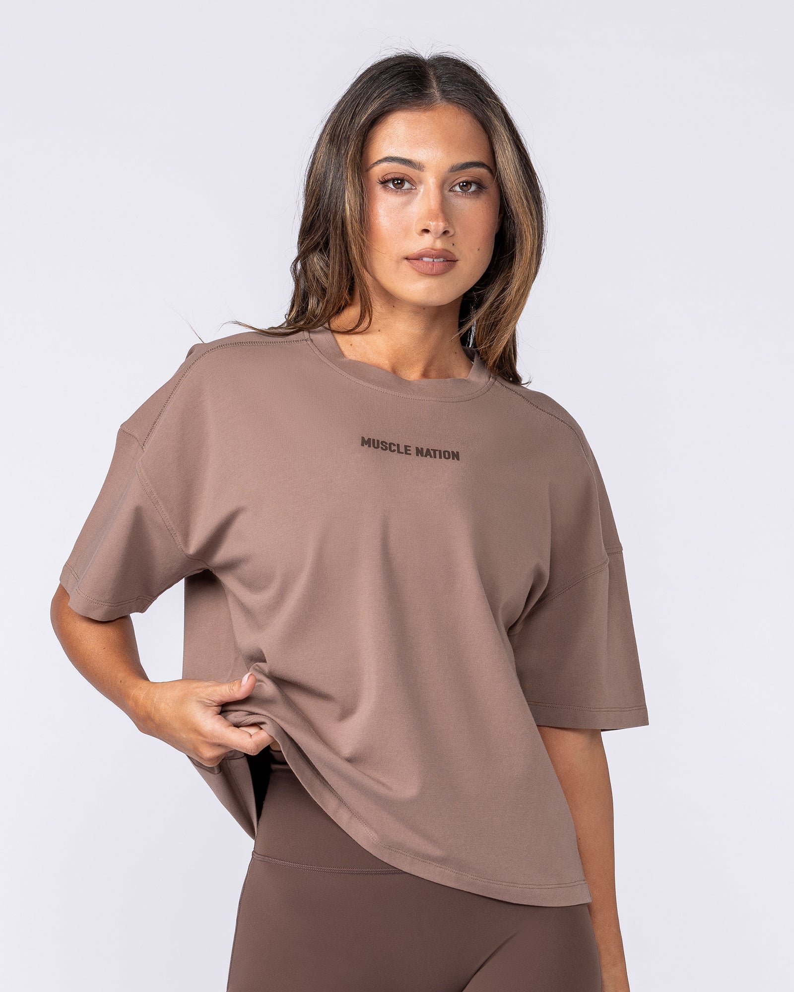 Muscle Nation Shorts Classic Boxy Tee - Cookie
