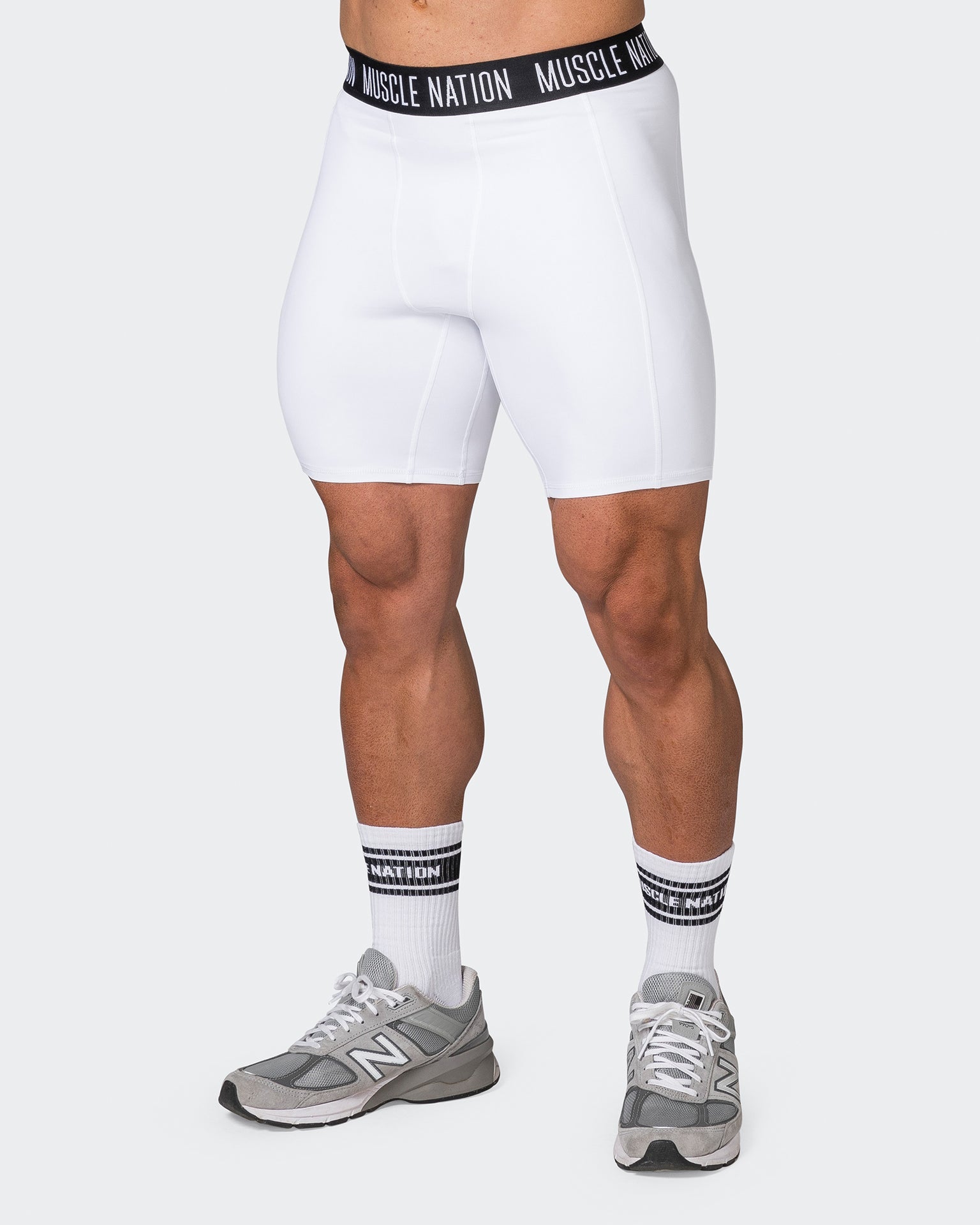 Muscle Nation Shorts Core 8" Training Shorts - White