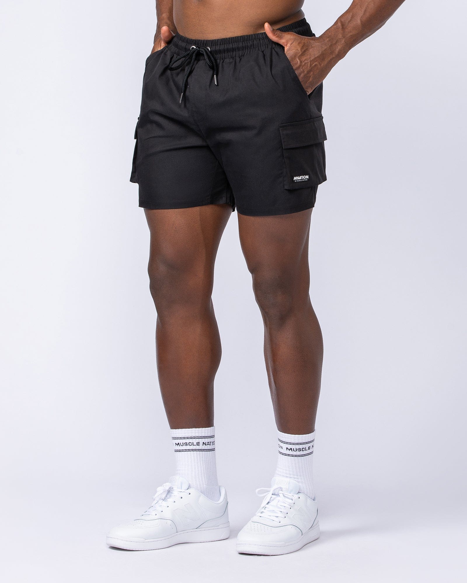 Muscle Nation Shorts Daily Cargo 5" Shorts - Black