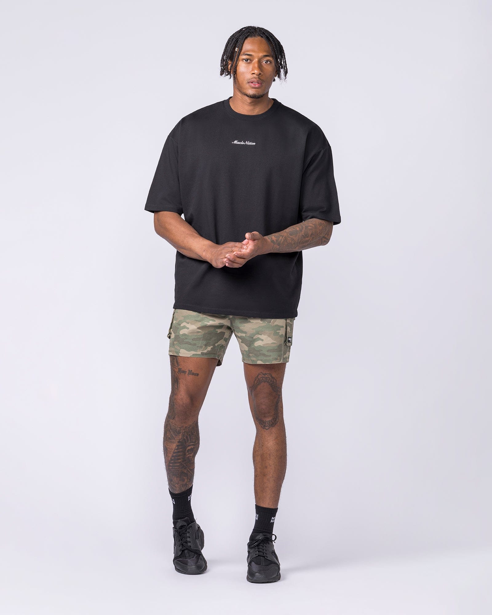 Muscle Nation Shorts Daily Cargo 5" Shorts - Washed Camo
