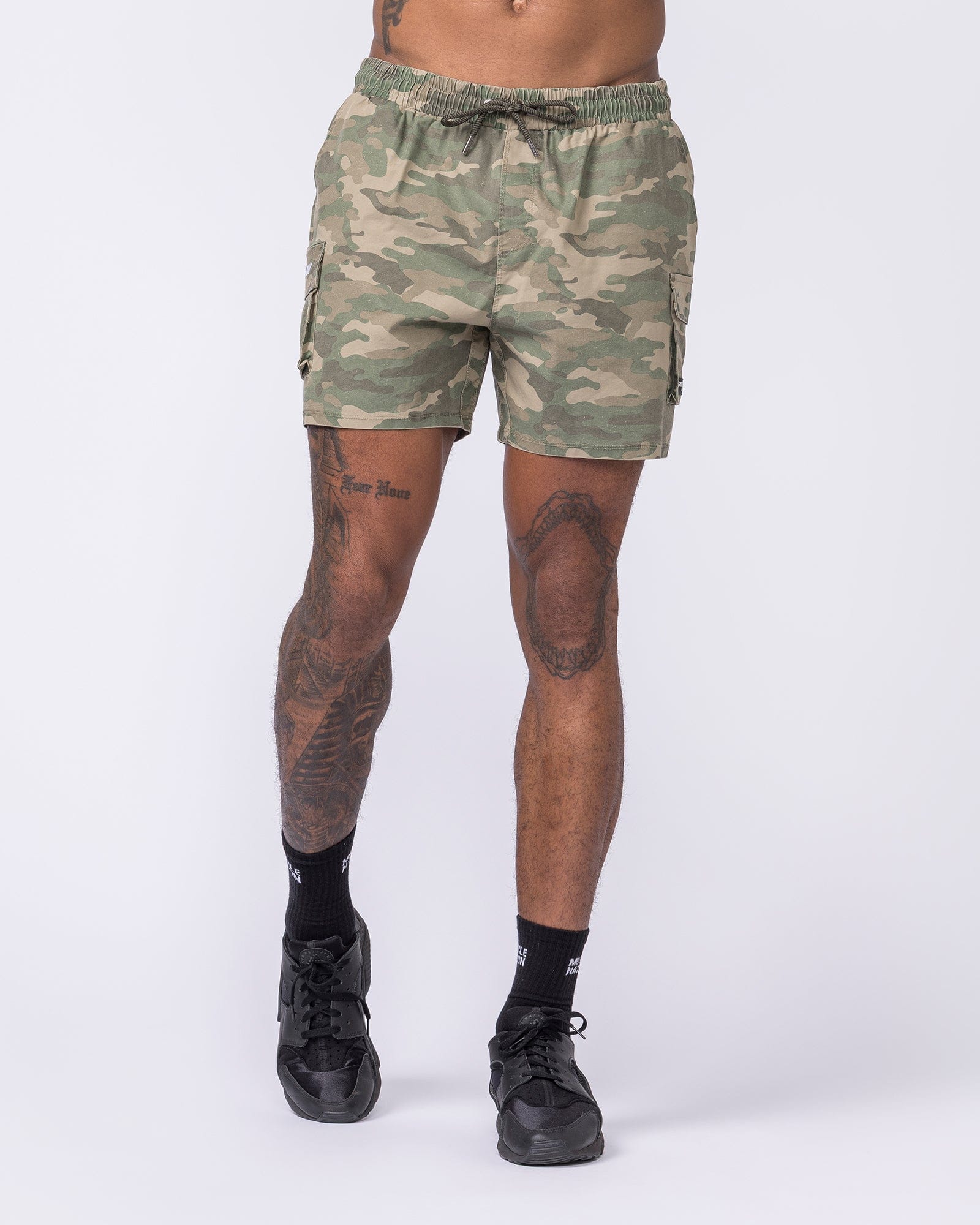 Muscle Nation Shorts Daily Cargo 5" Shorts - Washed Camo