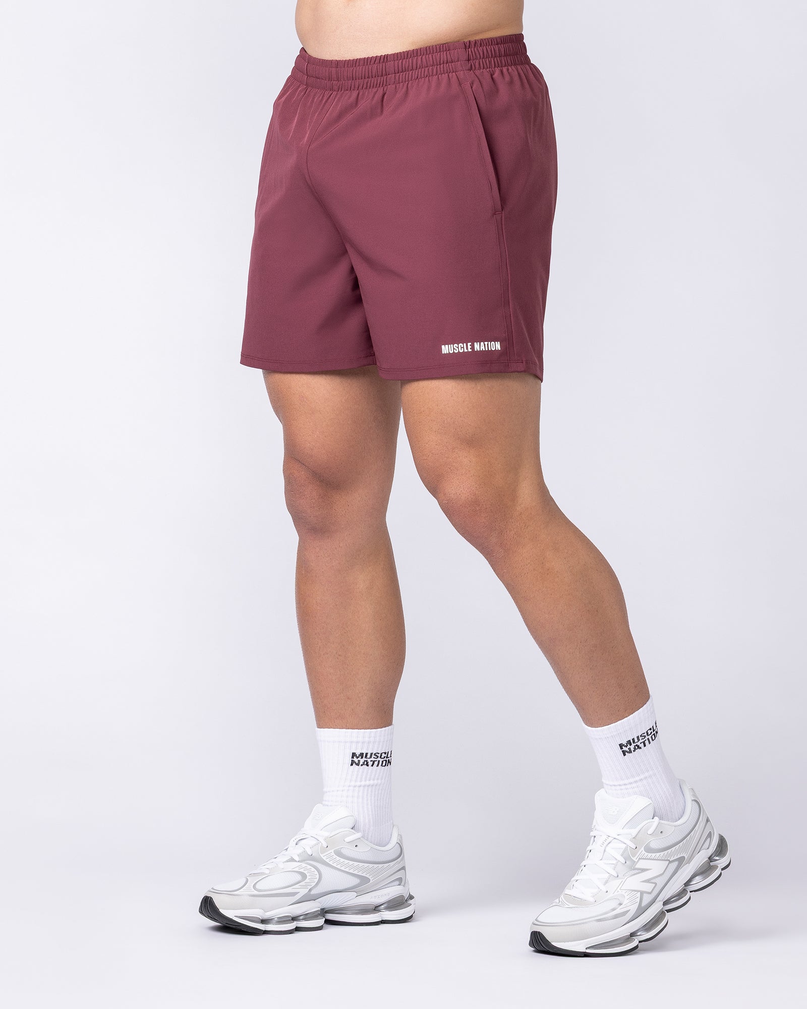 Muscle Nation Shorts Essential Active 5" Shorts - Maroon