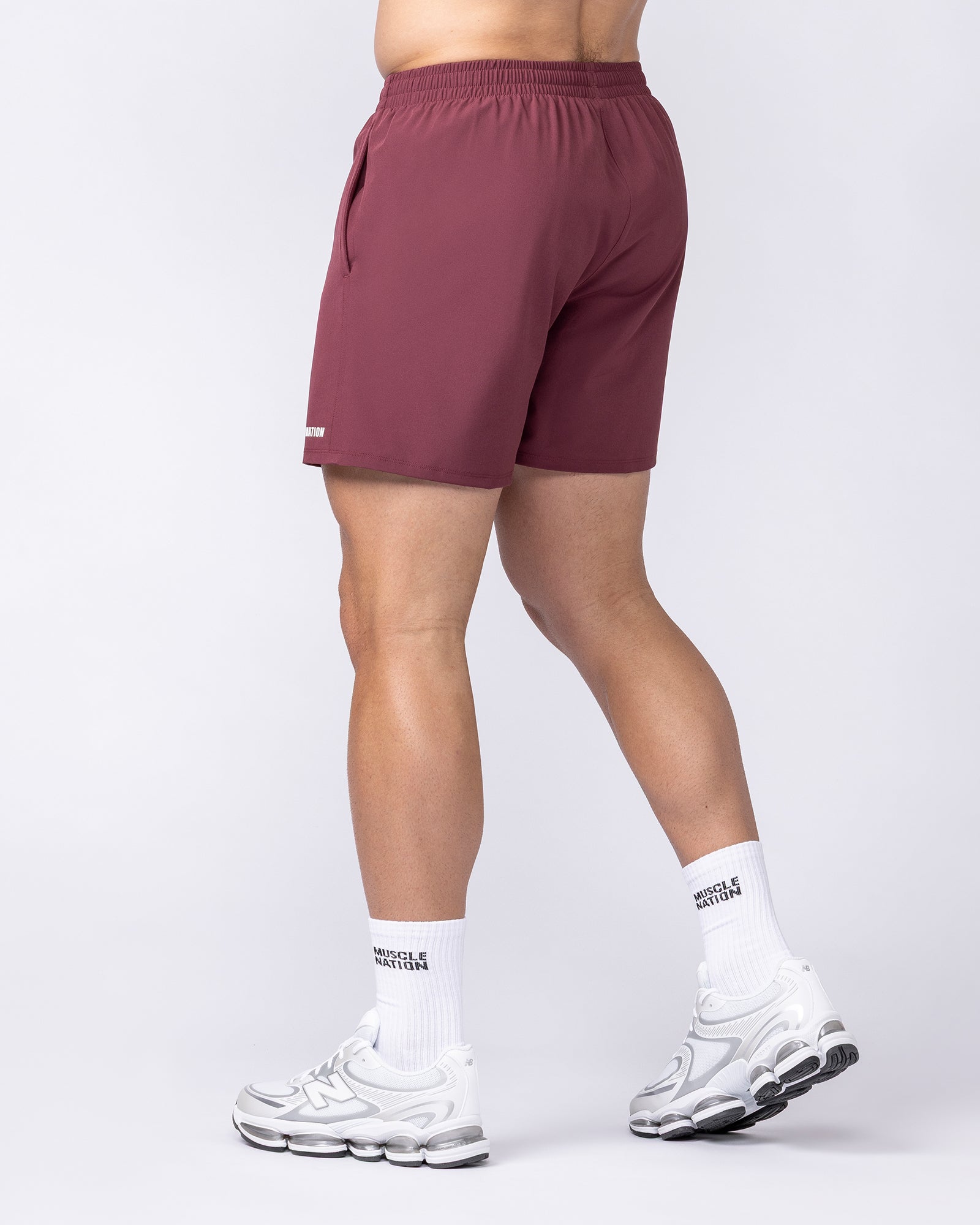 Muscle Nation Shorts Essential Active 5" Shorts - Maroon
