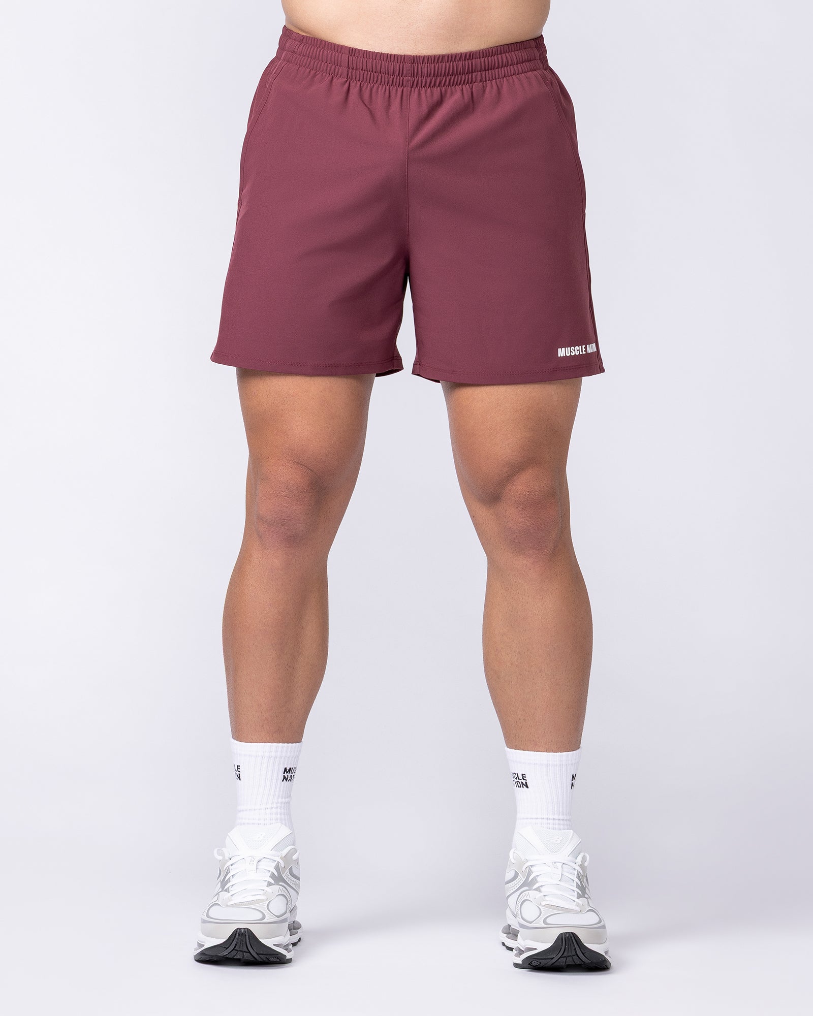 Muscle Nation Shorts Essential Active 5" Shorts - Maroon