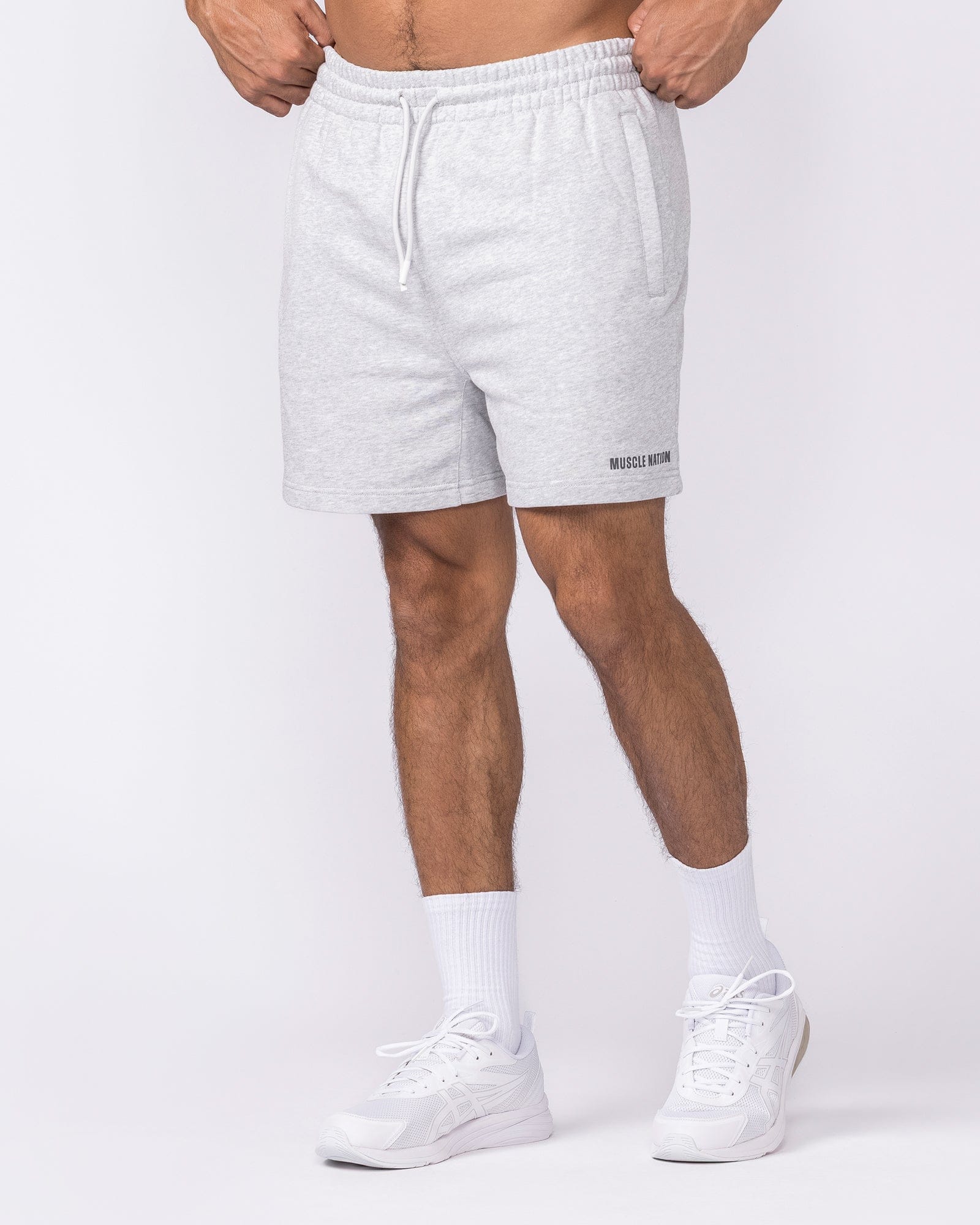 Muscle Nation Shorts Essential Sweat 5" Shorts - Grey Marl