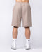 Muscle Nation Shorts Essential Wide Sweat 9" Shorts - Sandstorm